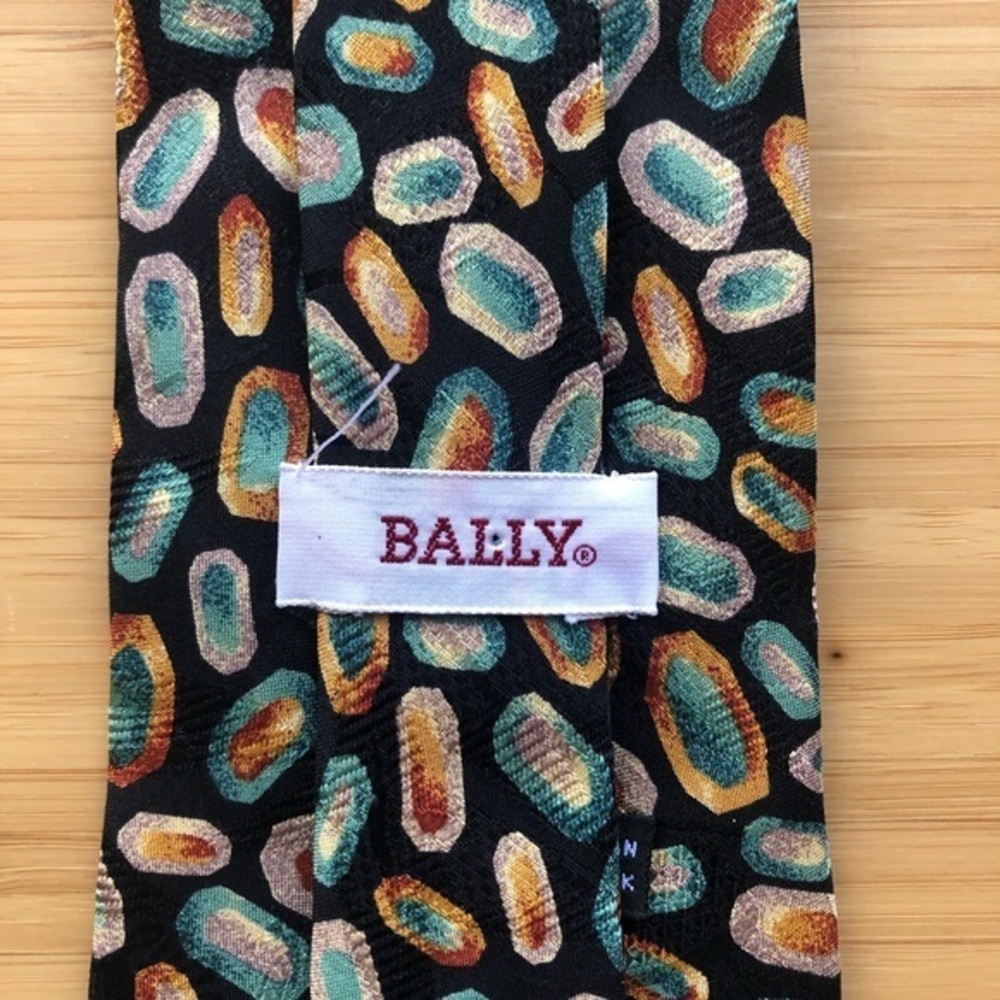 Bally Silk Tie In Black With Crystal Pattern